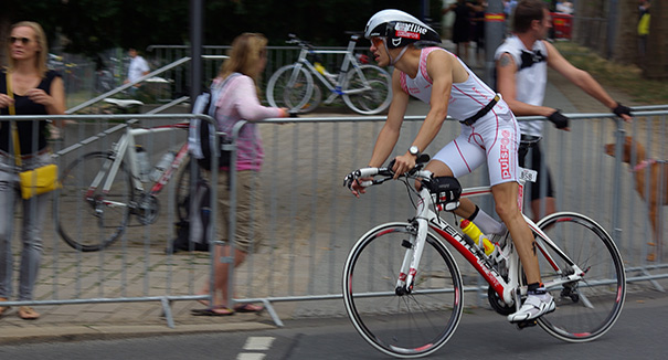 Andreas Pleines on the pulsFOG bike at the Ironman
