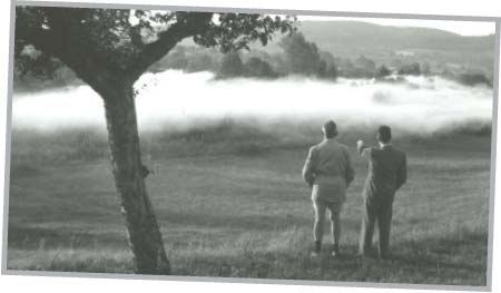 An image of Dr.Stahl and a client overlooking frost prevention